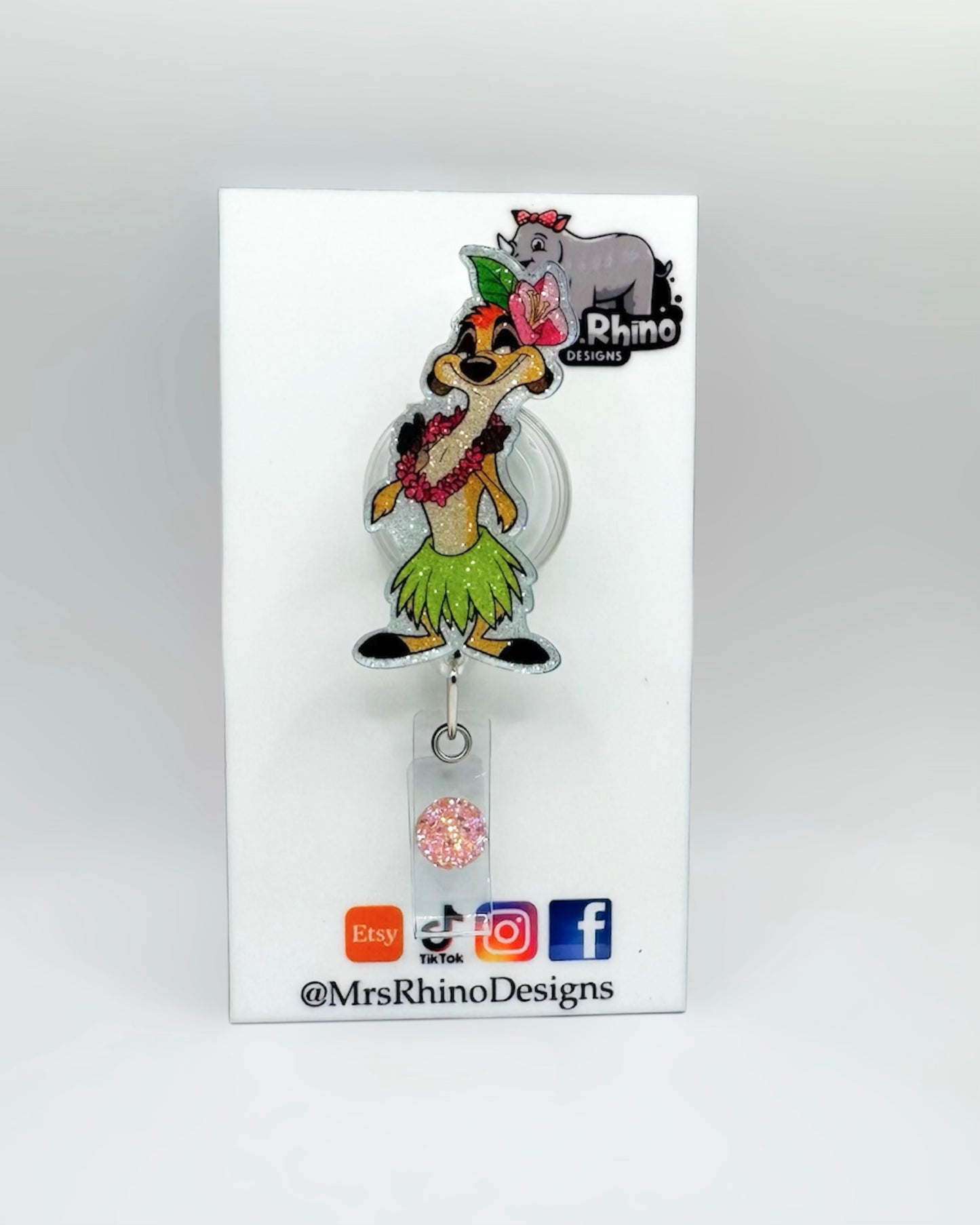 Timon Hula Meerkat Badge Reel