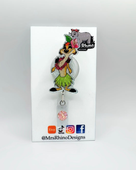 Timon Hula Meerkat Badge Reel