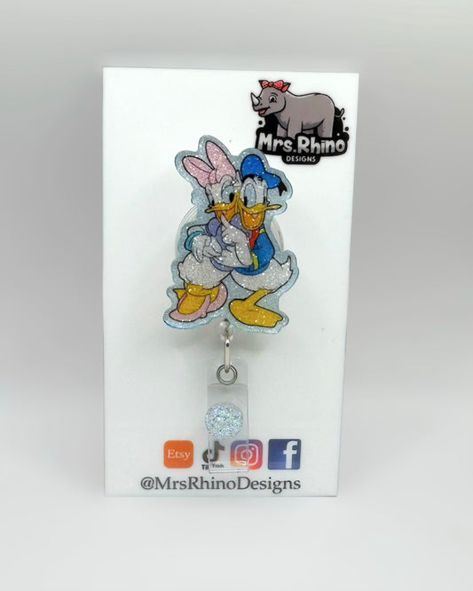 Donald & Daisy Duck Glitter Badge Reel