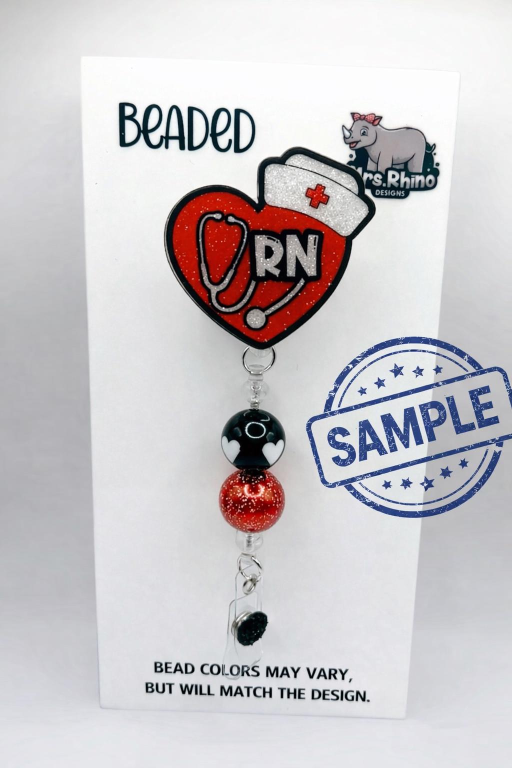 Custom Acrylic Badge Reel: Handmade Glitter & Vinyl Design